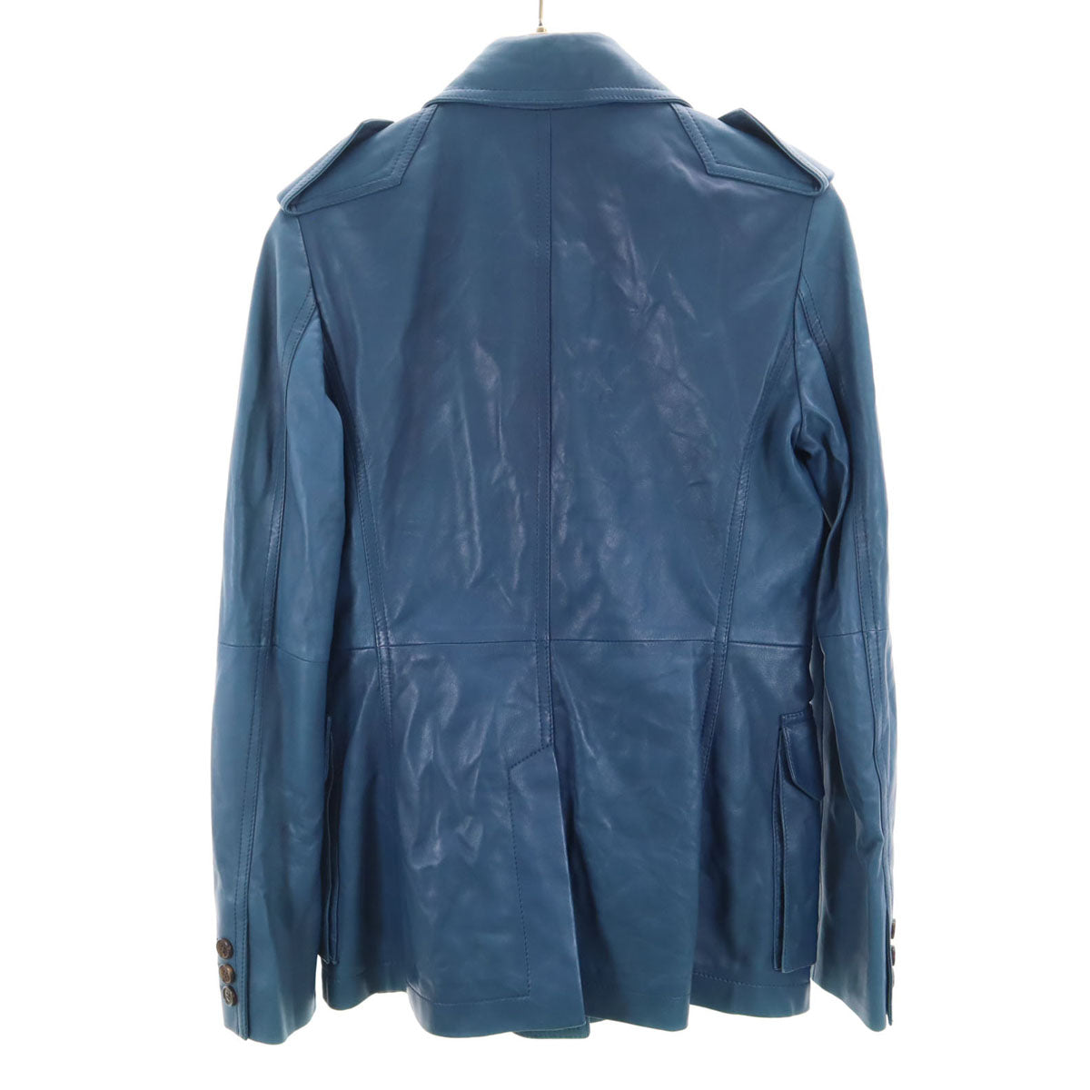 TOD’S トッズ イタリア製 レザージャケット 40 ブルー系 レディース