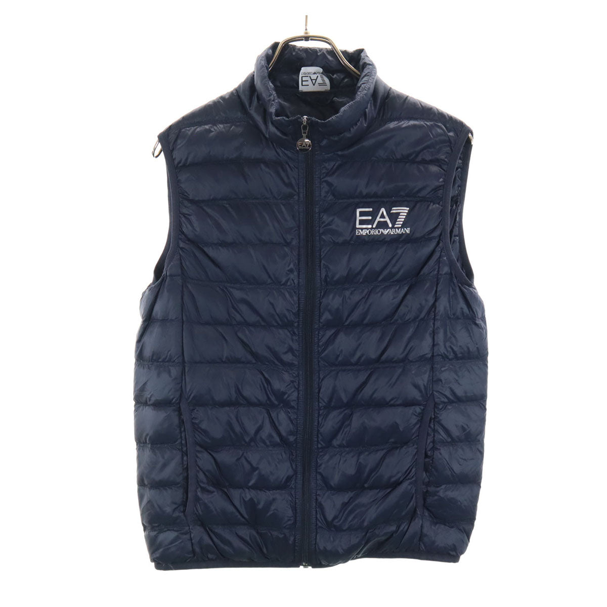 Emporio Armani エンポリオアルマーニ ダウンベスト M ネイビー EA7 収納袋付き メンズ