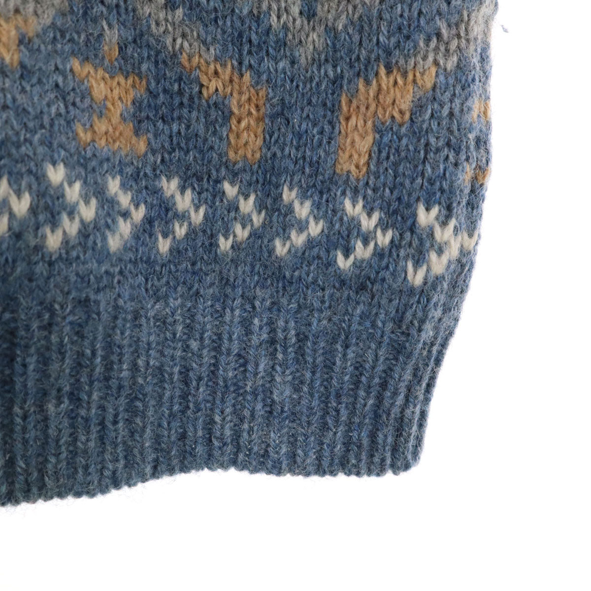 PETITE SOPHISTICATE 90s オールド 総柄 長袖 ショールカラー ニットカーディガン P ネイビー系 レディース