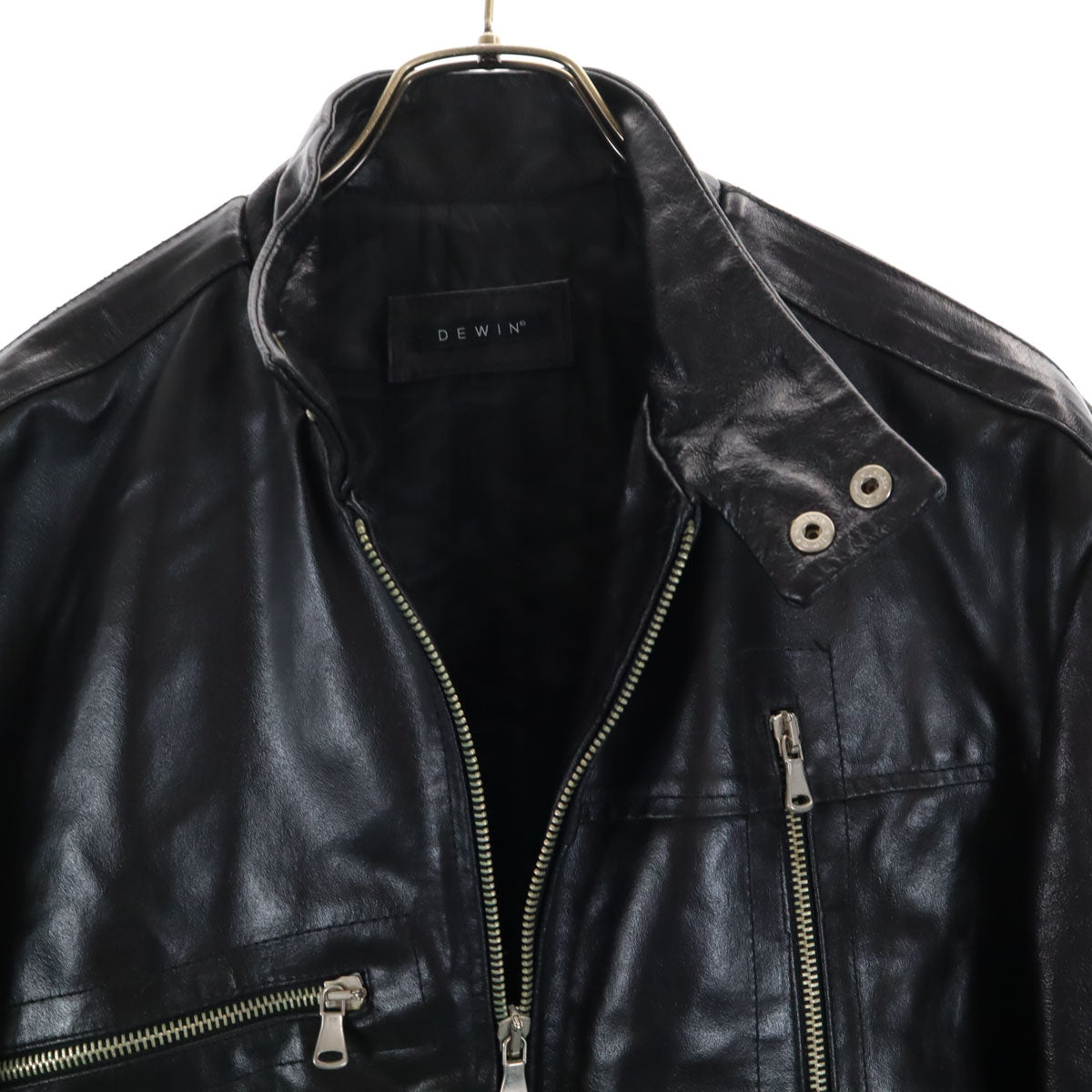 DEWIN イタリア製 レザージャケット ブラック メンズ