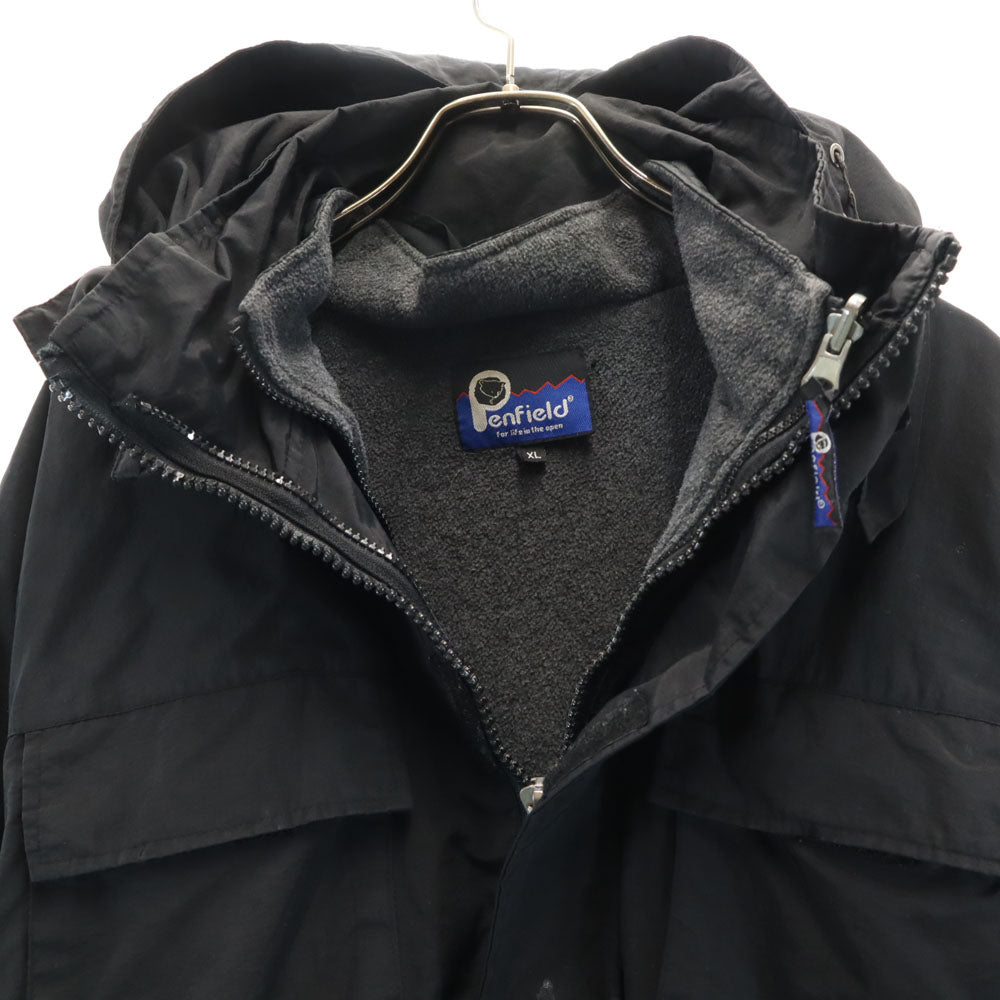 PEN FIELD ペンフィールド フーデッド ジャケット XL ブラック 中綿ライナー付き メンズ