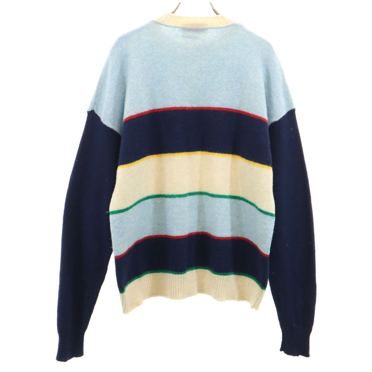 Jantzen ジャンセン 70s USA製 ヴィンテージ ボーダー柄 長袖 セーター XL ブルー系 ニット レディース