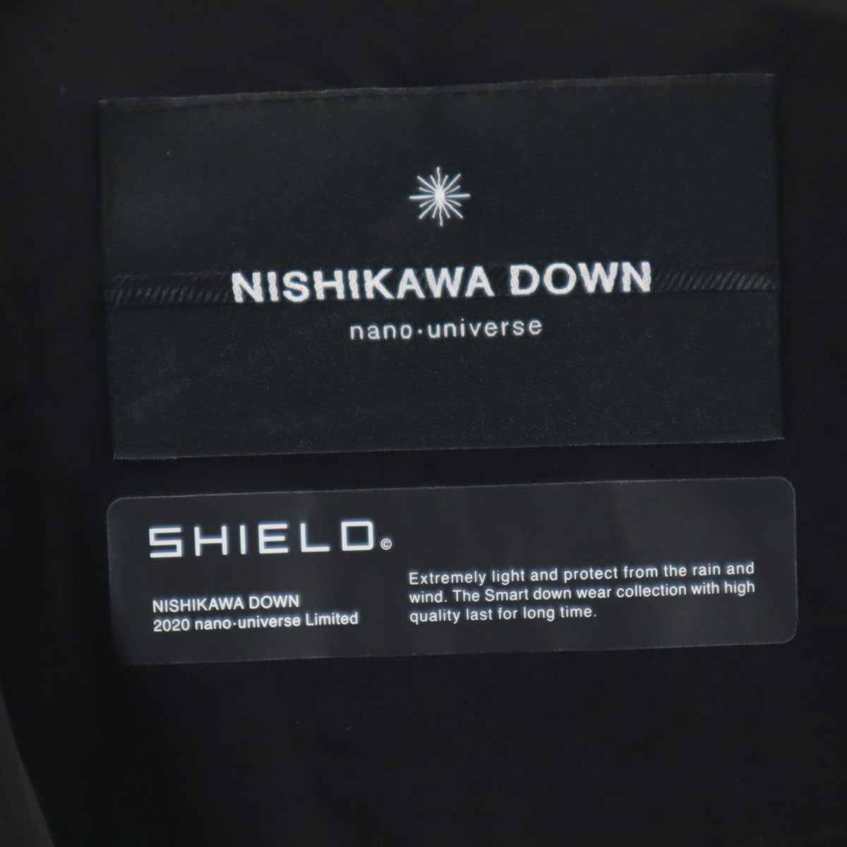 nano universe ナノユニバース 西川ダウンシリーズ SHIELD ダウンジャケット M ブラック メンズ