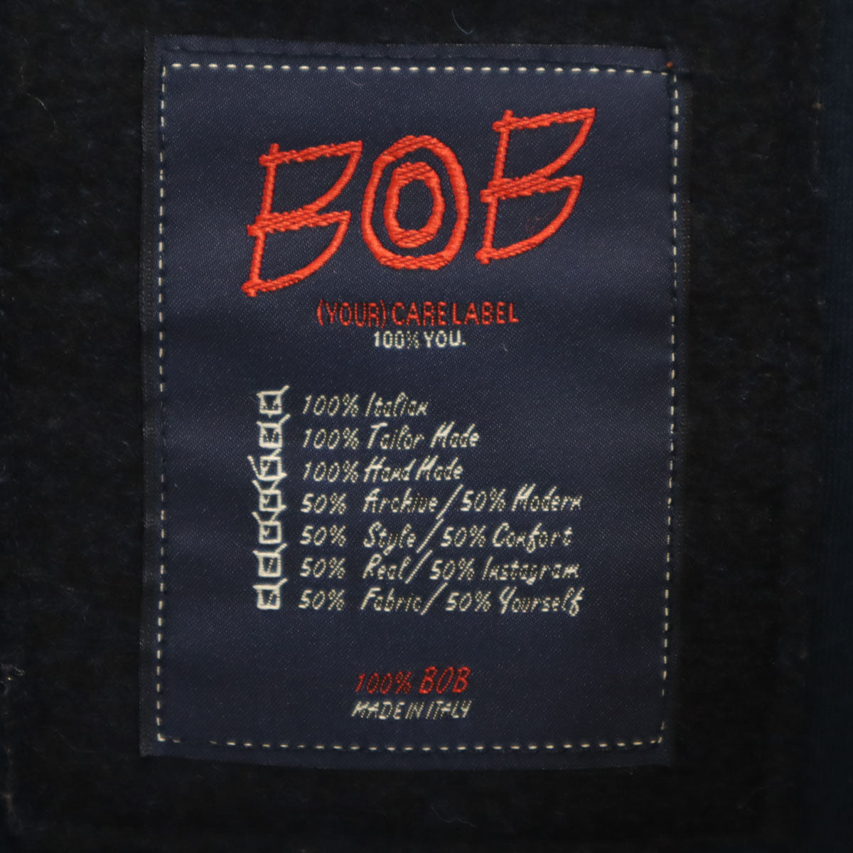 BOB ボブ イタリア製 ウールブレンド フードジャケット 46 オレンジ系 メンズ