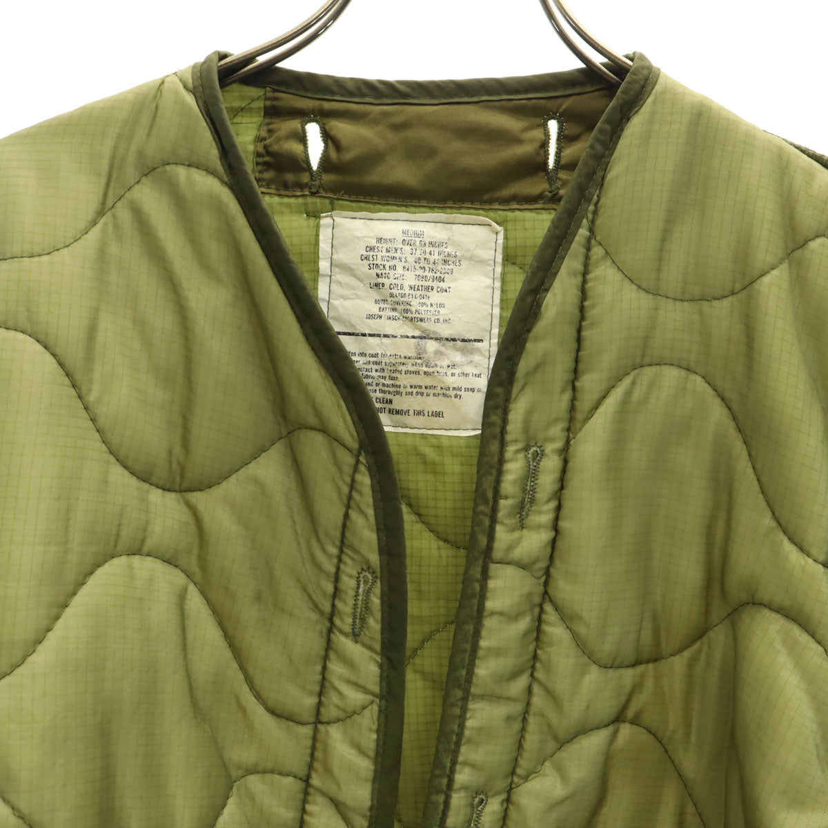 US ARMY アメリカ軍 80s ヴィンテージ DLA キルティングジャケット M カーキ メンズ