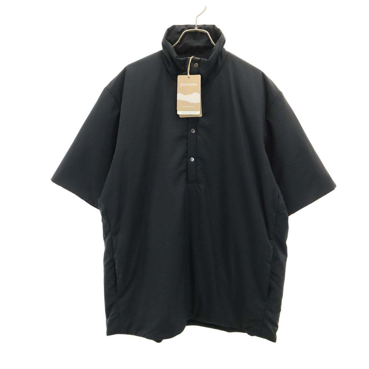 HOUDINI フーディ二 半袖 ハーフボタン プルオーバー ナイロンジャケット XL ネイビー メンズ