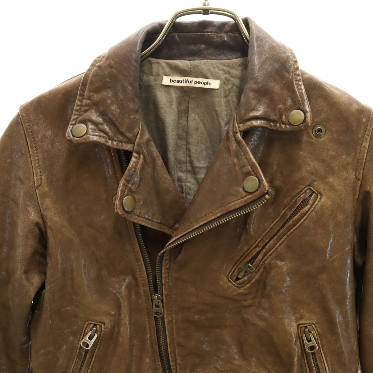 beautiful people ビューティフルピープル レザージャケット 130 ブラウン キッズ