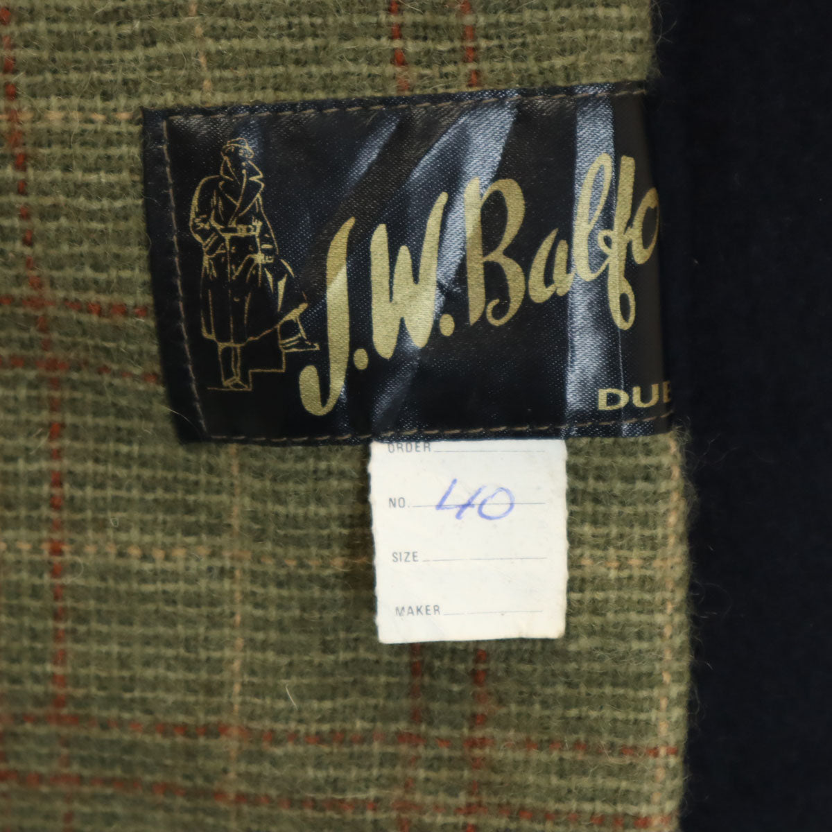 J.W.Balfour 70s イギリス ヴィンテージ ドンキージャケット 40 ネイビー 企業モノ メンズ