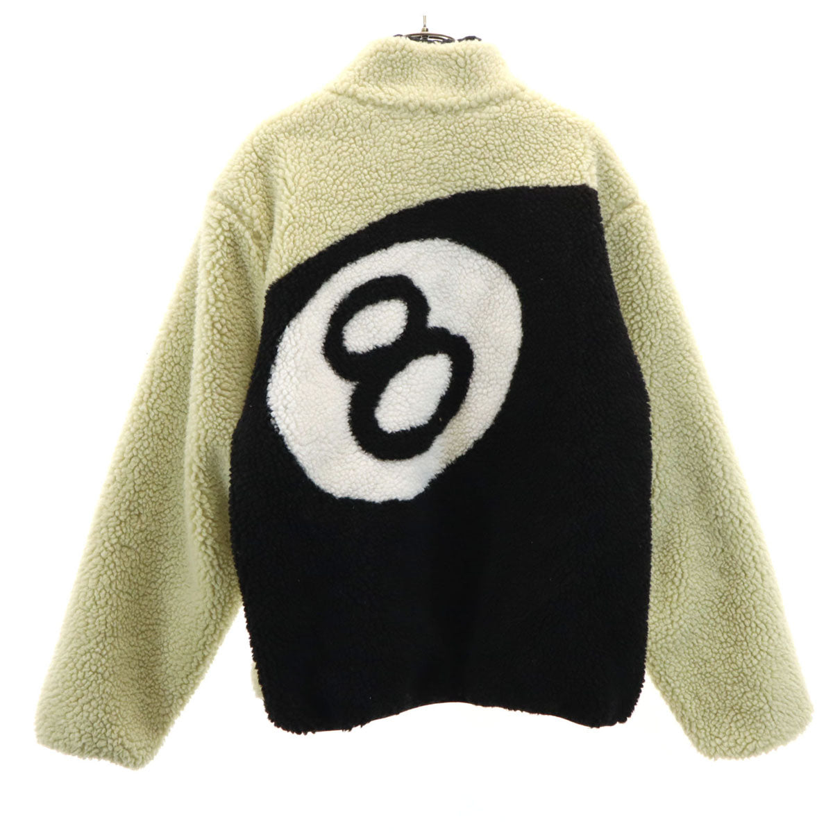 STUSSY ステューシー バック 8ボール ボアジャケット M クリーム リバーシブル メンズ