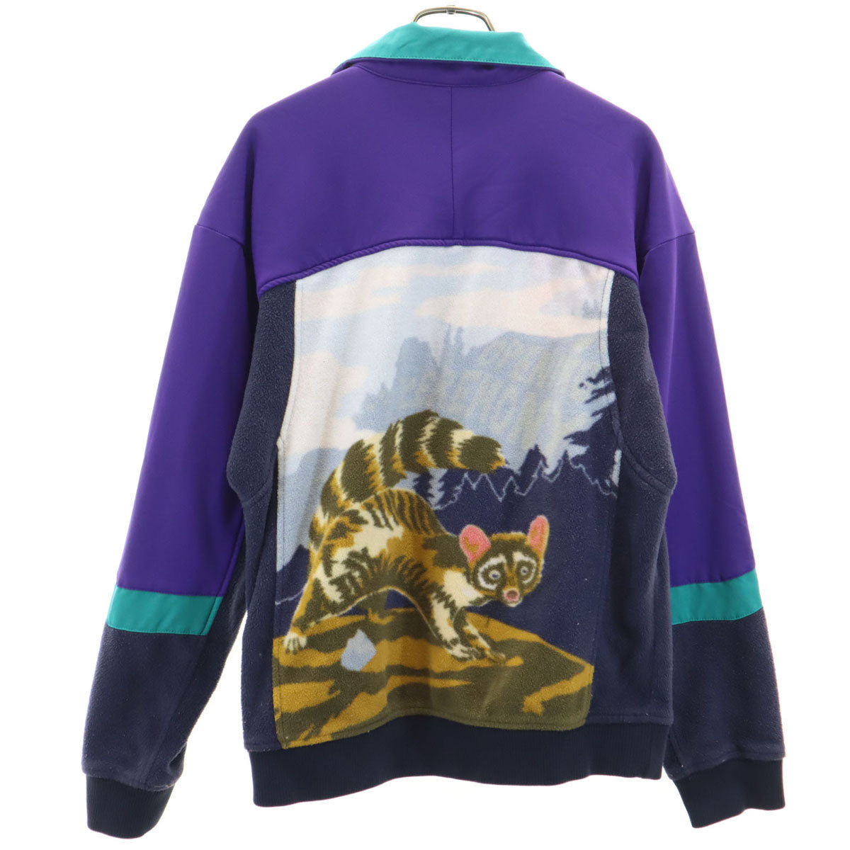 Columbia コロンビア オープニングセレモニー OPENING CEREMONY コラボ アニマル柄 長袖 フリース シャツ XS パープル アウトドア メンズ