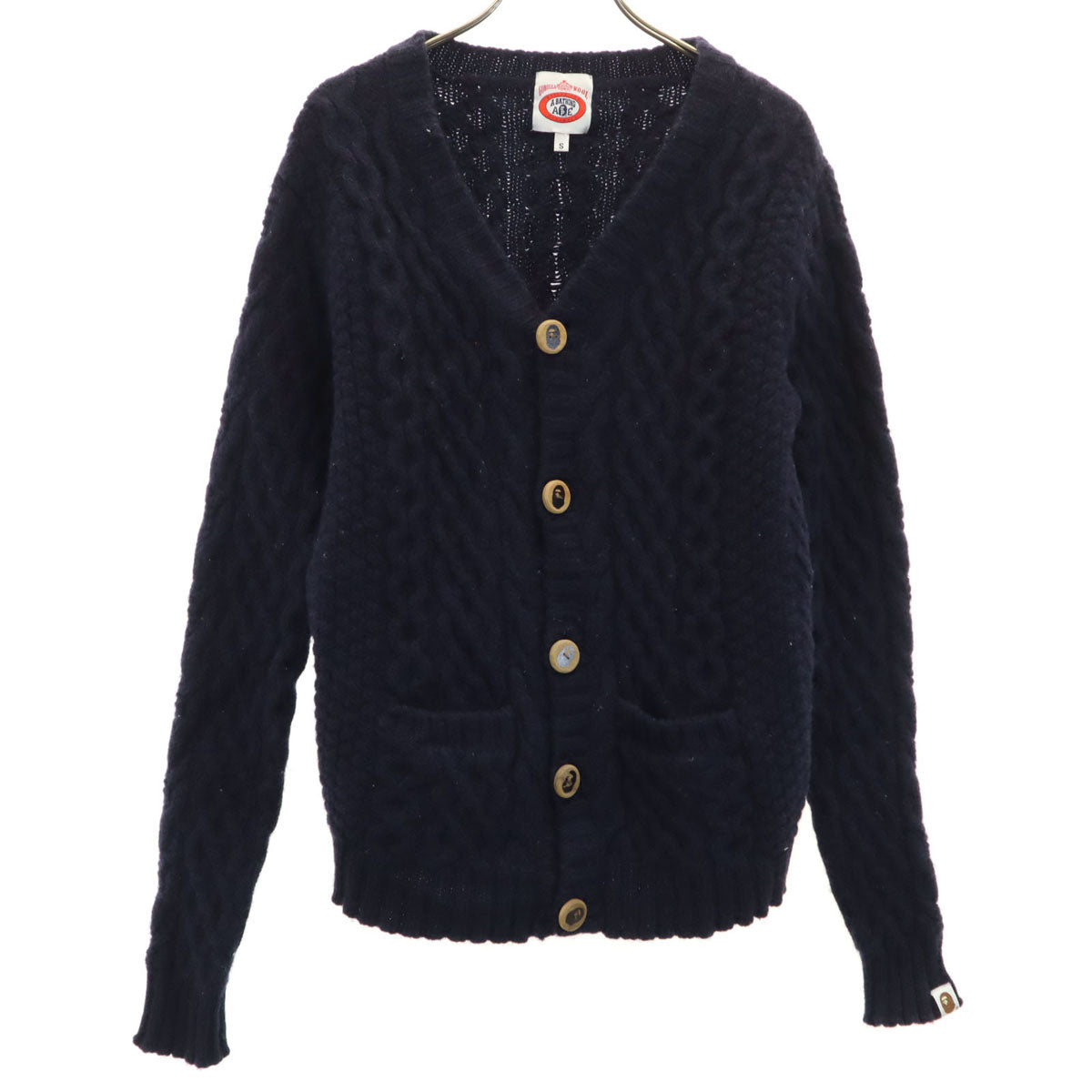 A BATHING APE アベイシングエイプ 長袖 ニットカーディガン S ネイビー メンズ