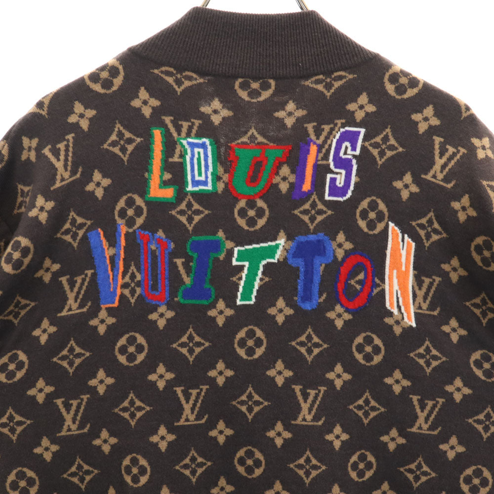 LOUIS VUITTON ルイヴィトン 21AW イタリア製 ウールブレンド NBA モノグラム グラフィックジップアップ ブルゾン XL ブラウン メンズ
