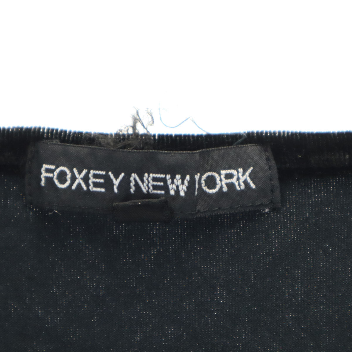 FOXEY NEW YORK フォクシーニューヨーク 日本製 7分袖 ベロア ブラウス 40 ブラック レディース