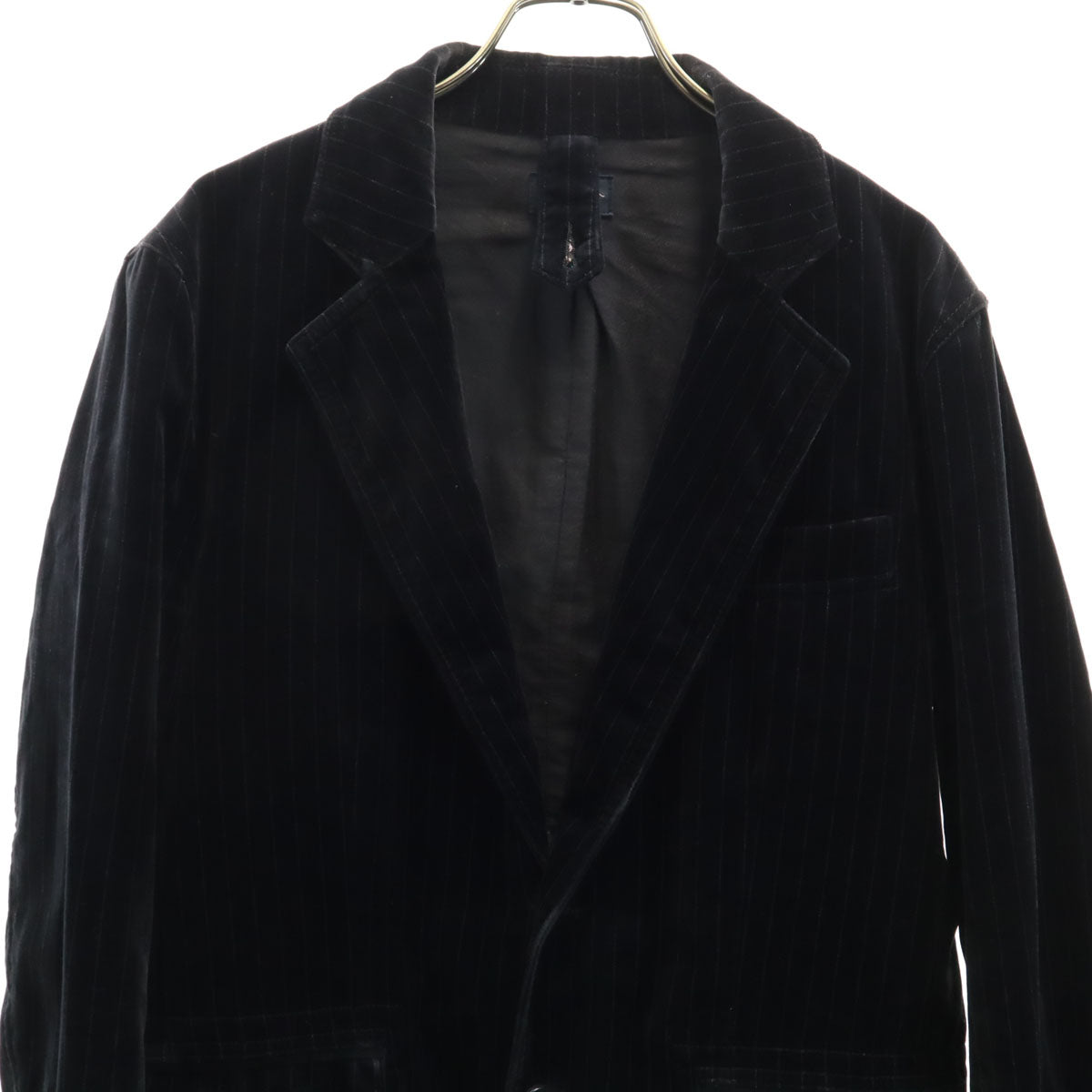 Paul Smith JEANS ポールスミスジーンズ ストライプ柄 ベロア テーラードジャケット L ブラック メンズ