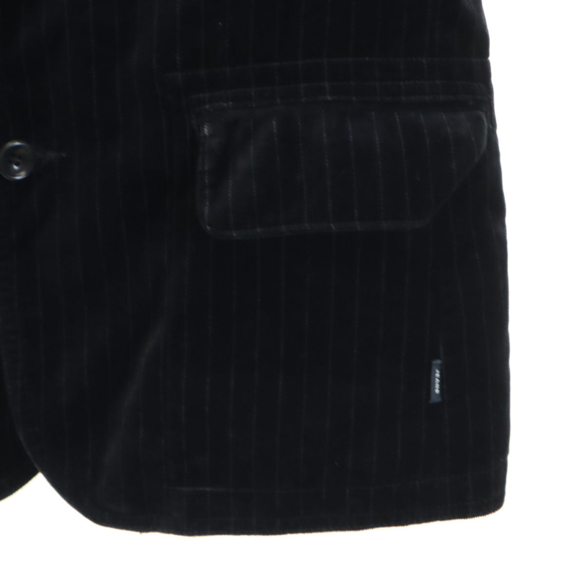 Paul Smith JEANS ポールスミスジーンズ ストライプ柄 ベロア テーラードジャケット L ブラック メンズ