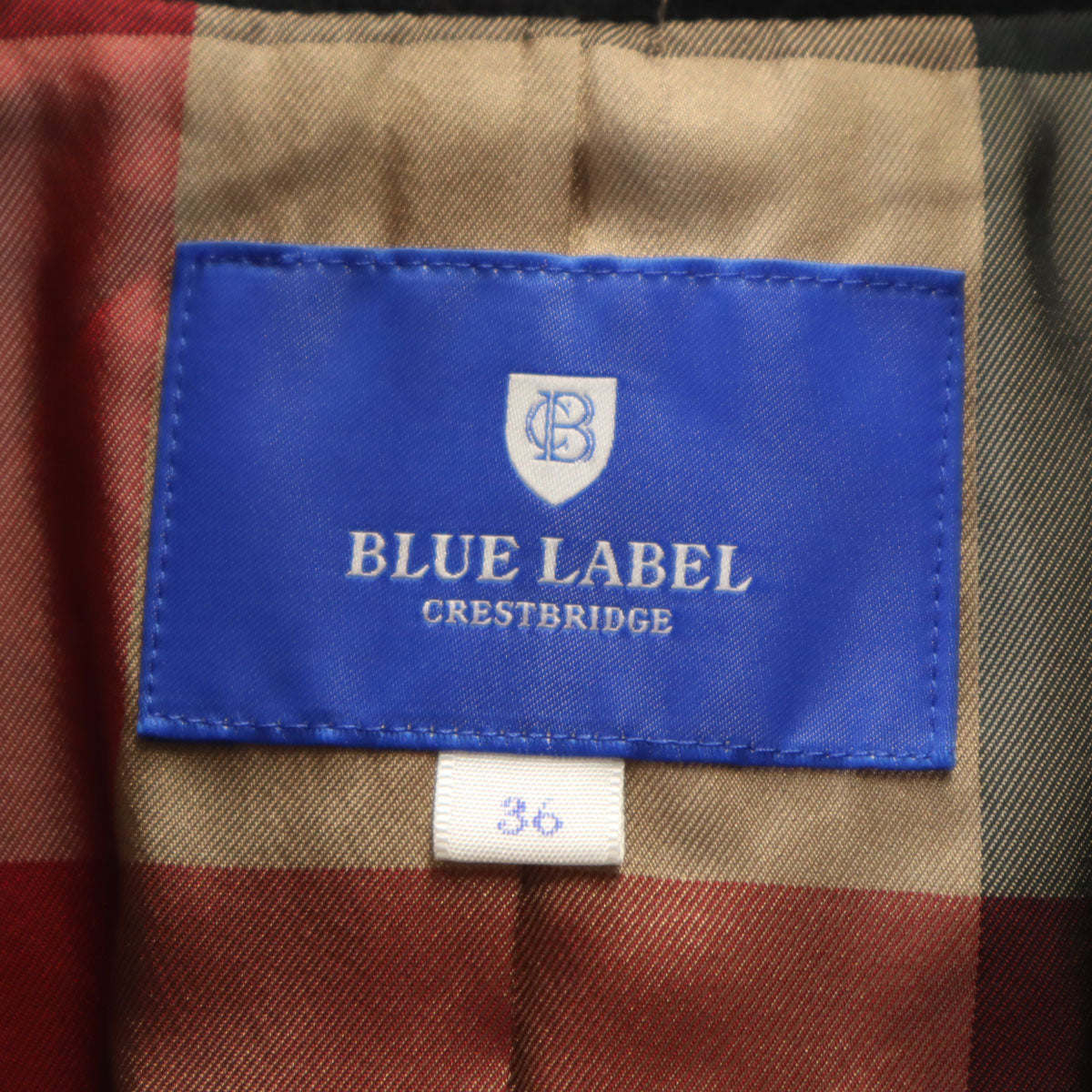 BLUE LABEL CRESTBRIDGE ブルーレーベルクレストブリッジ ウール100% クレストブリッジ テーラードジャケット 36 ブラック 三陽商会 金ボタン レディース