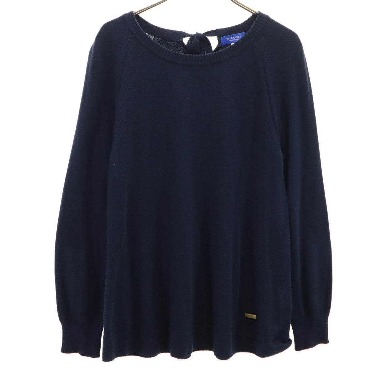 BLUE LABEL CRESTBRIDGE ブルーレーベルクレストブリッジ 日本製 長袖 セーター 38 ネイビー ニット 三陽商会 レディース