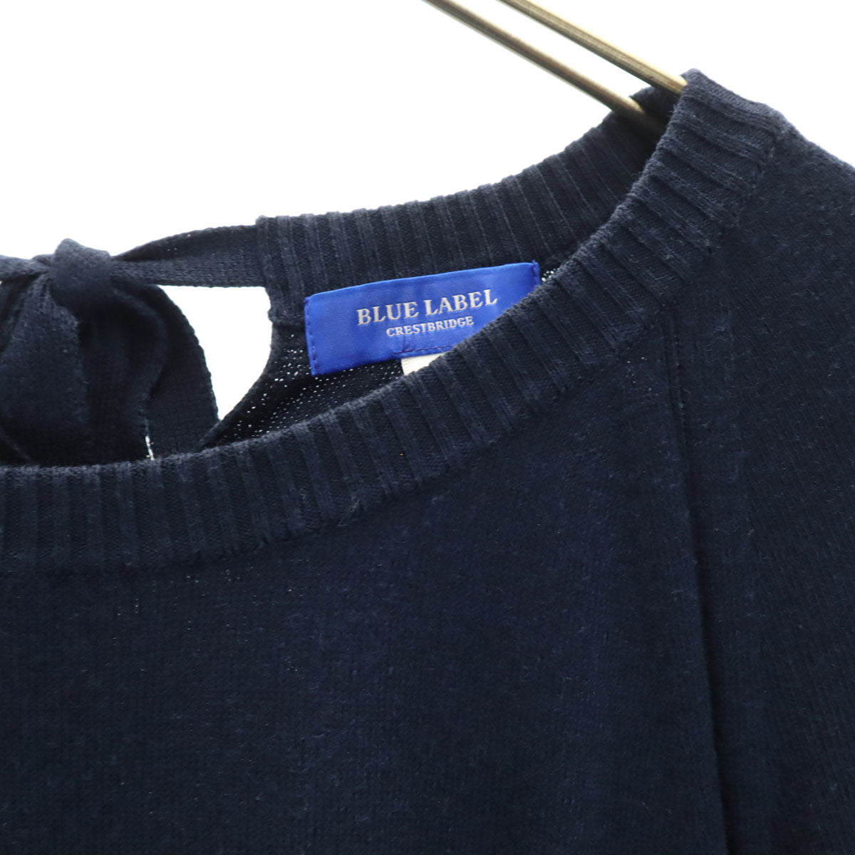 BLUE LABEL CRESTBRIDGE ブルーレーベルクレストブリッジ 日本製 長袖 セーター 38 ネイビー ニット 三陽商会 レディース