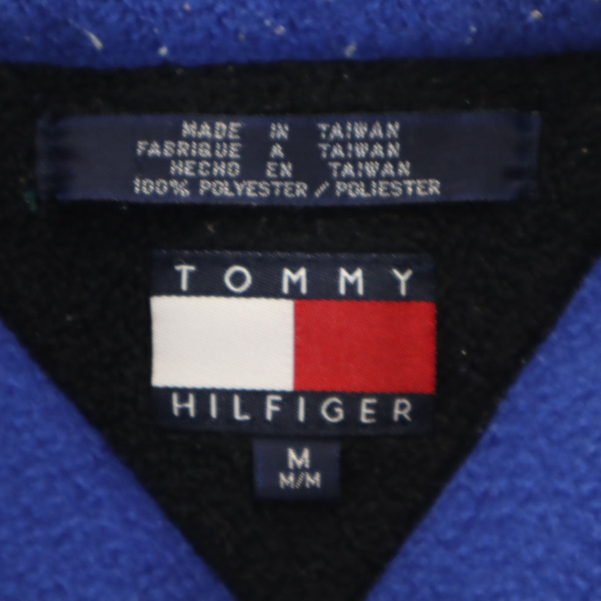 TOMMY HILFIGER トミーヒルフィガー 90s オールド フラッグタグ 長袖 ハーフジップ フリース ウェア M ブルー メンズ