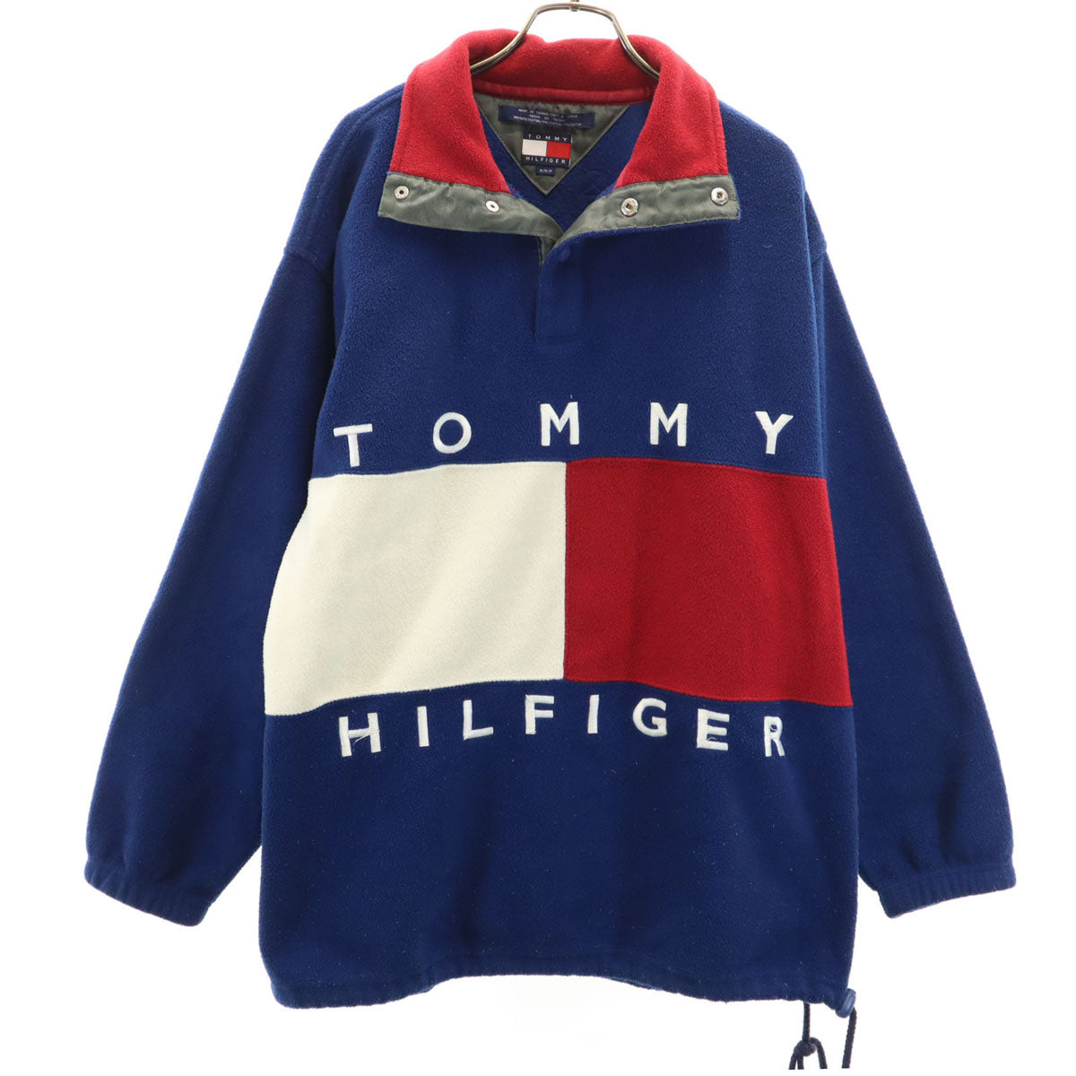 TOMMY HILFIGER トミーヒルフィガー 90s オールド フラッグタグ 長袖 フリース ウェア M ブルー メンズ