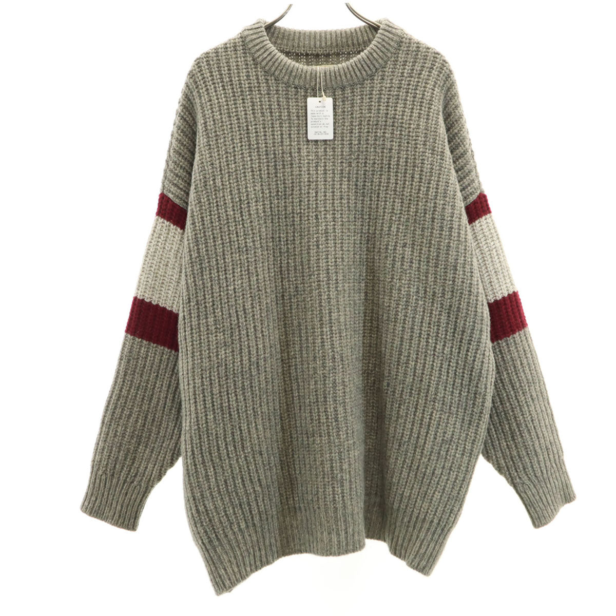 未使用 KAPITAL キャピタル 日本製 長袖 ローゲージ セーター 3 グレー ニット メンズ