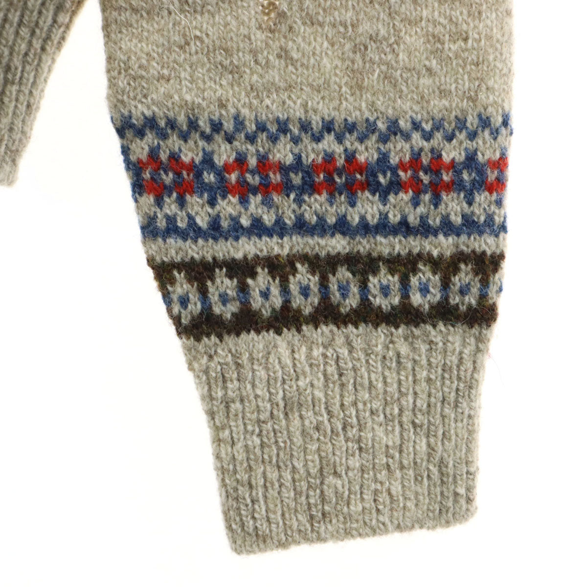 未使用 KAPITAL キャピタル 日本製 ノルディック柄 長袖 5G カットアウト セーター 3 グレー ニット レディース