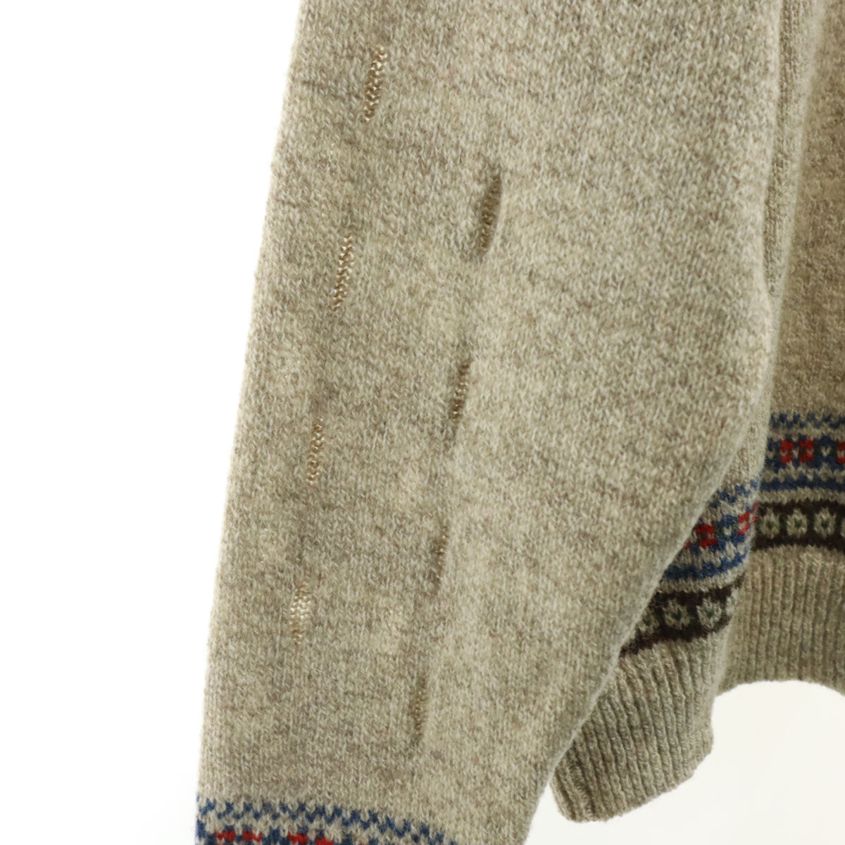 未使用 KAPITAL キャピタル 日本製 ノルディック柄 長袖 5G カットアウト セーター 3 グレー ニット レディース