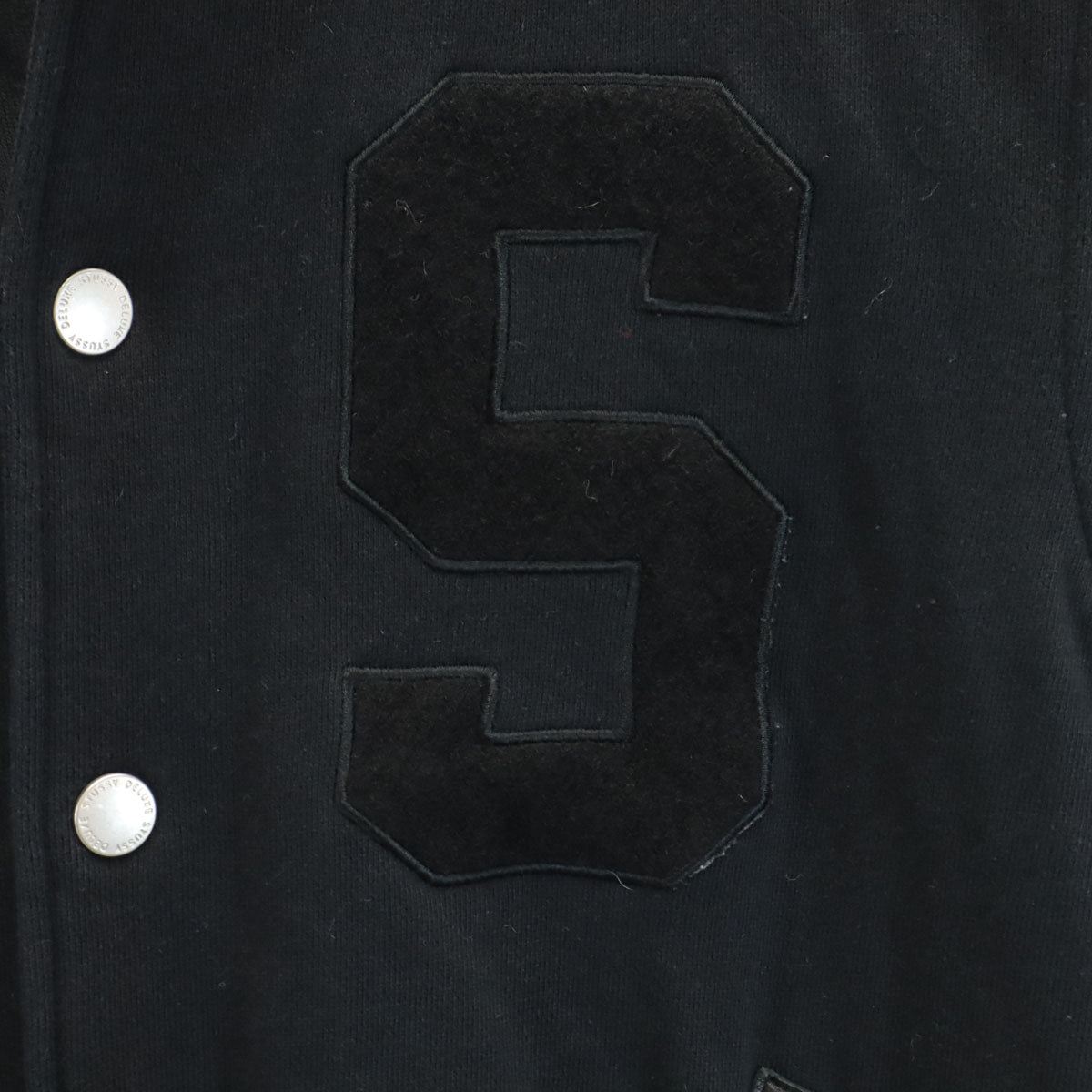STUSSY ステューシー スウェット スタジャン S ブラック 中綿ジャケット メンズ