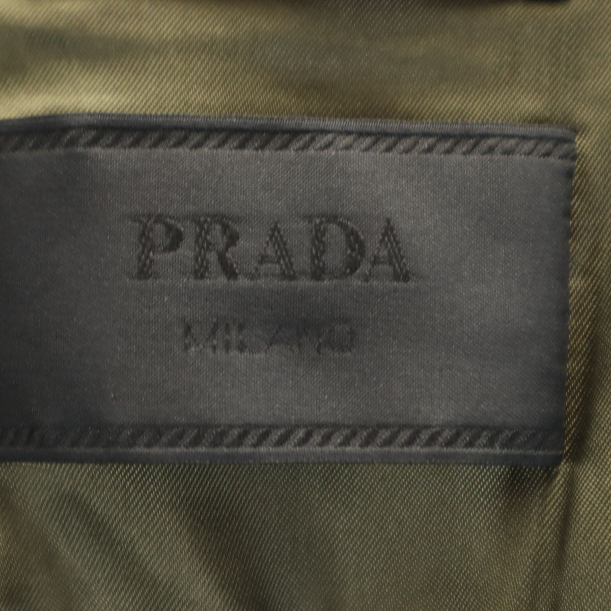 PRADA プラダ 19AW メルトン ミリタリージャケット 48 カーキ ACU1 メンズ