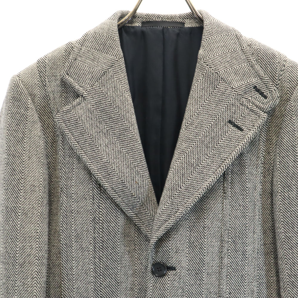 GUCCI グッチ イタリア製 ウールブレンド ヘリンボーン テーラードジャケット 44R グレー メンズ