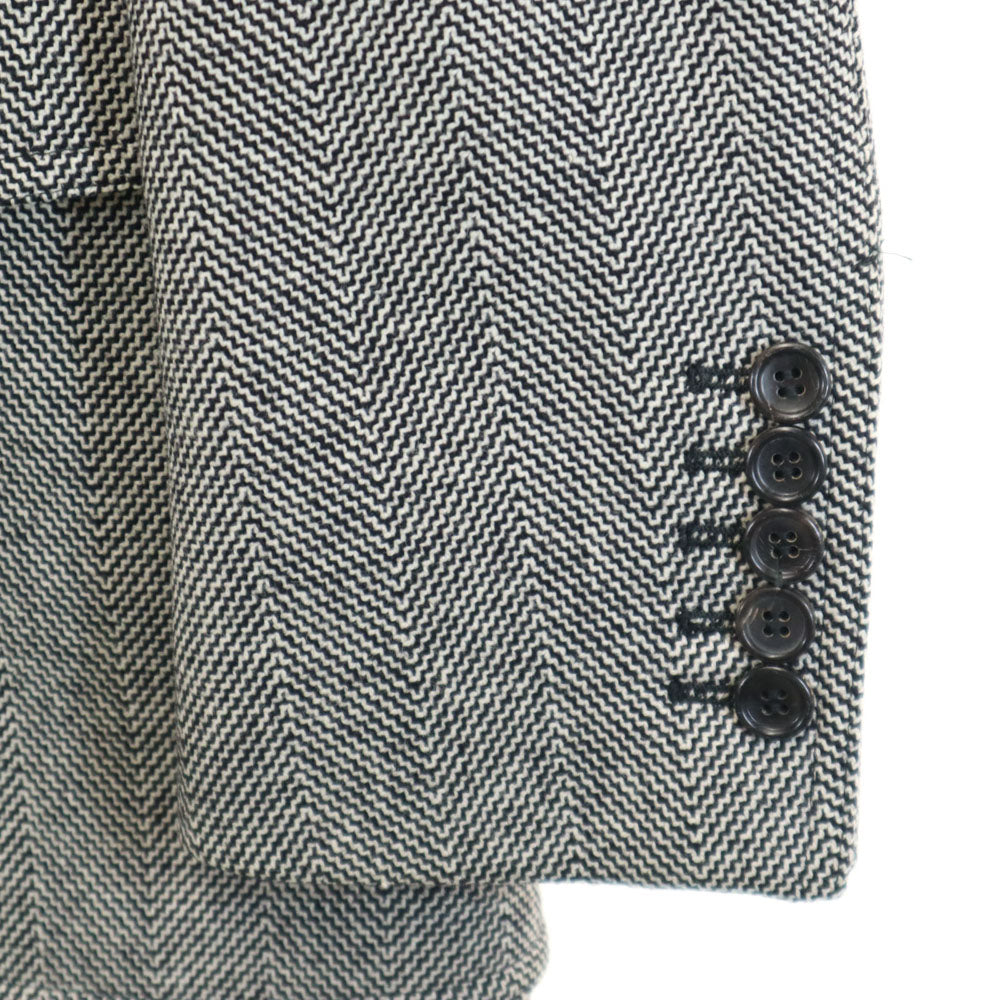 GUCCI グッチ イタリア製 ウールブレンド ヘリンボーン テーラードジャケット 44R グレー メンズ