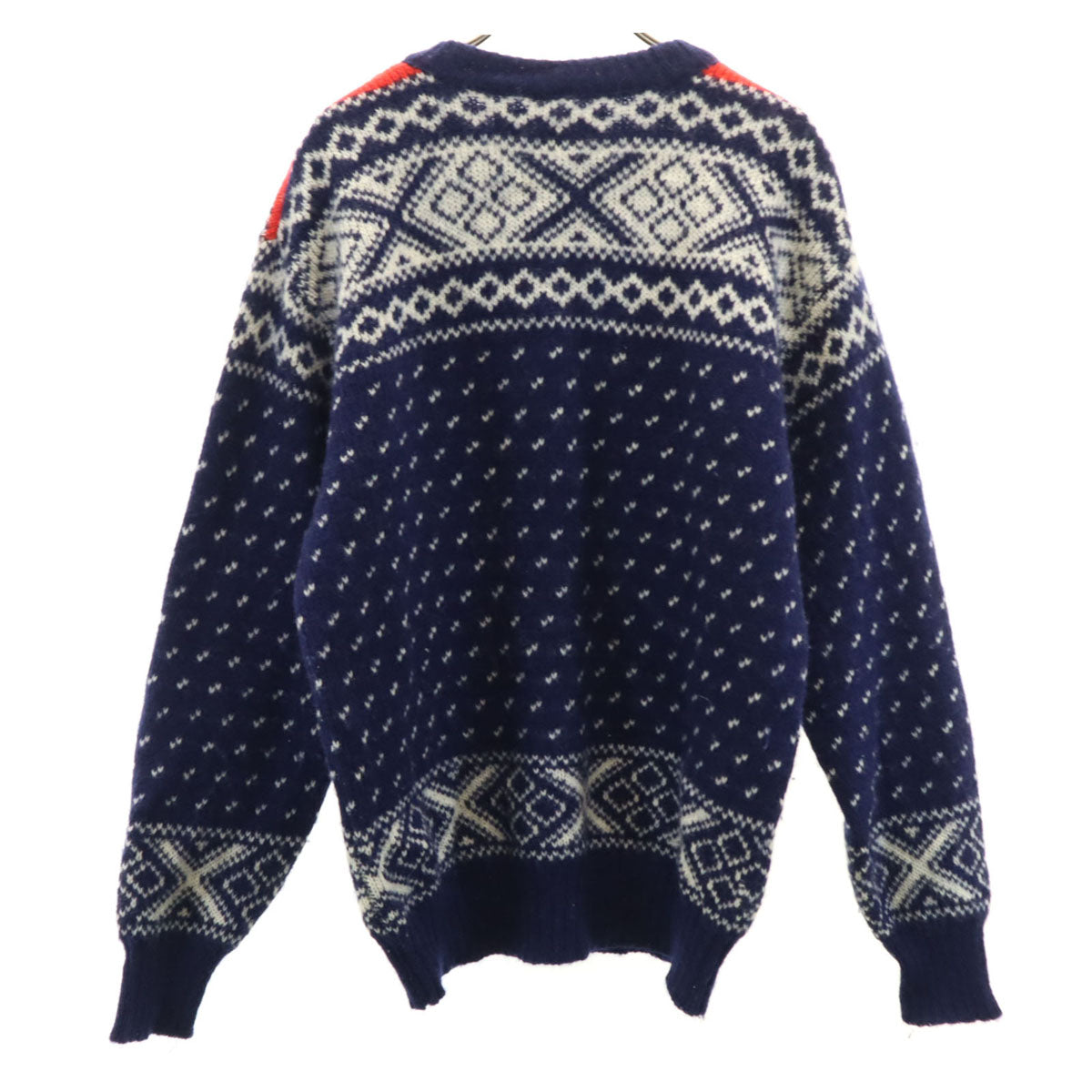 KAARE GIOSE 80s 90s ノルウェー製 オールド 総柄 長袖 セーター 50 ネイビー ニット メンズ