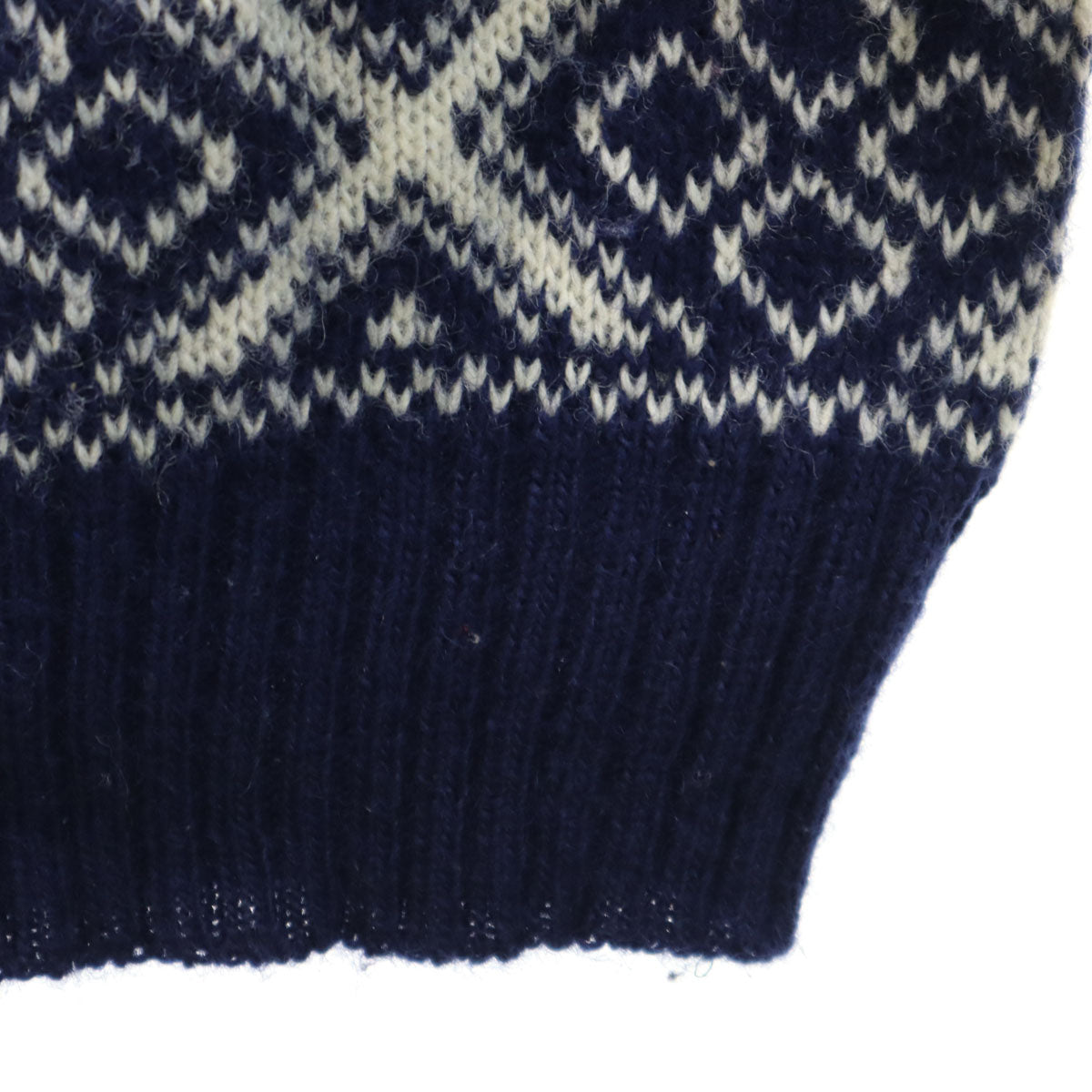 KAARE GIOSE 80s 90s ノルウェー製 オールド 総柄 長袖 セーター 50 ネイビー ニット メンズ