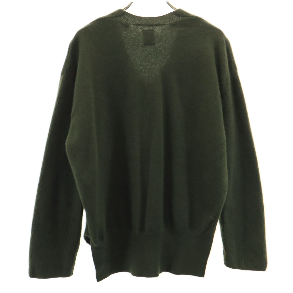 BATONER バトナー カシミヤブレンド 長袖 Vネック セーター 1 カーキ ニット レディース