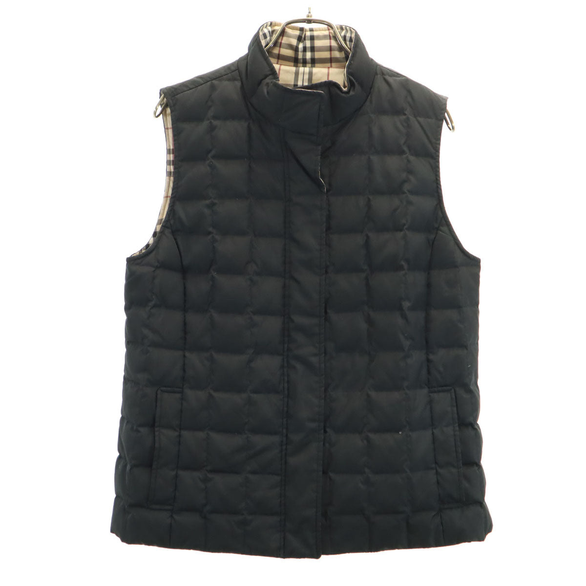 BURBERRY LONDON バーバリーロンドン ノバチェック柄 リバーシブル ダウンベスト 9 ベージュ系 三陽商会 レディース