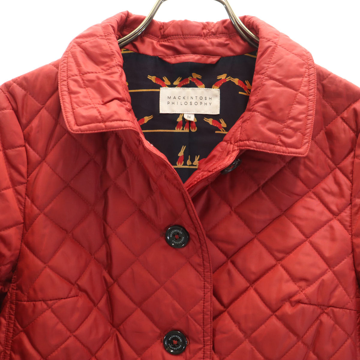 MACKINTOSH PHILOSOPHY マッキントッシュフィロソフィー キルティングジャケット 36 レッド系 中綿 三陽商会 レディース