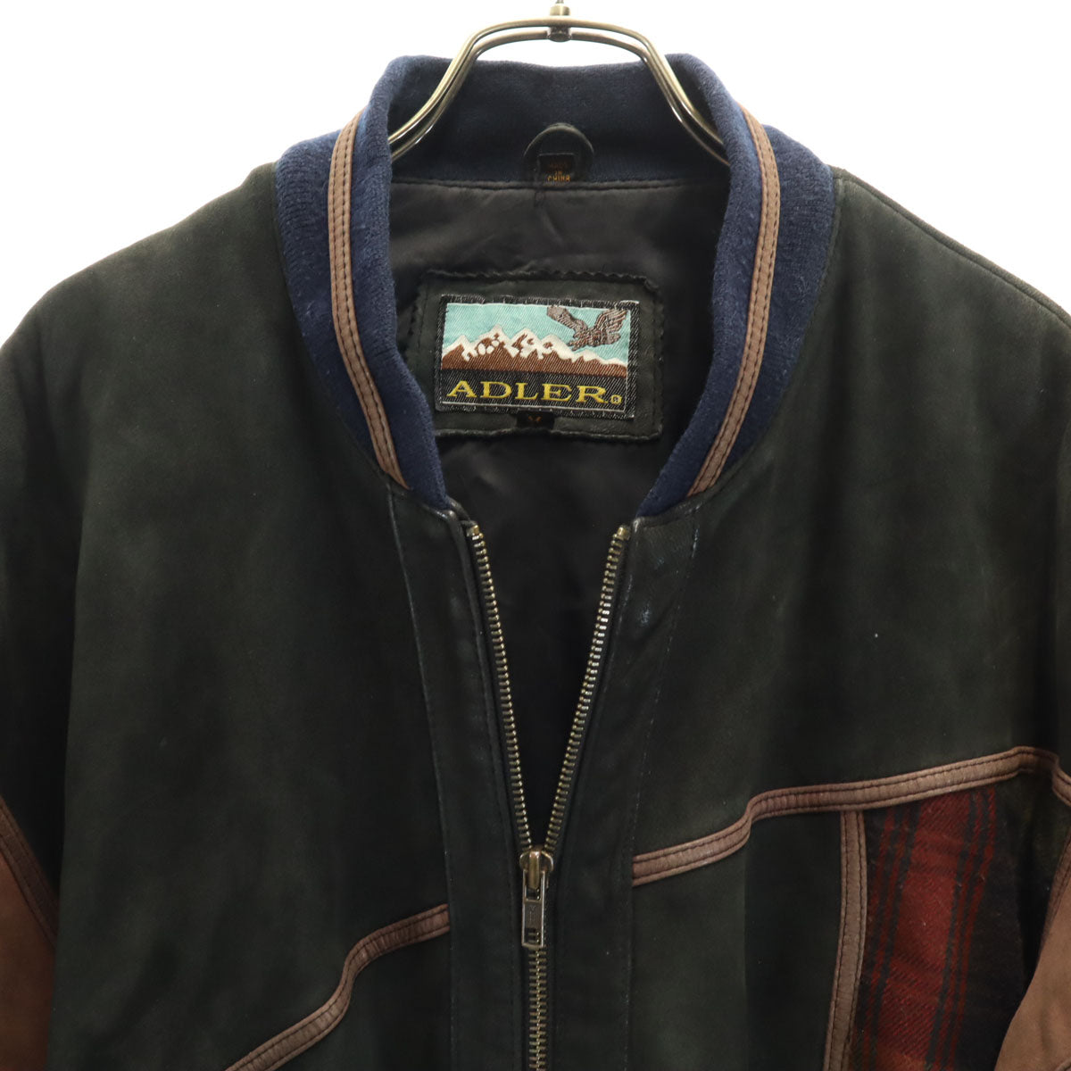 ADLER アドラー 90s 00s オールド レザージャケット M モスグリーン 中綿 メンズ