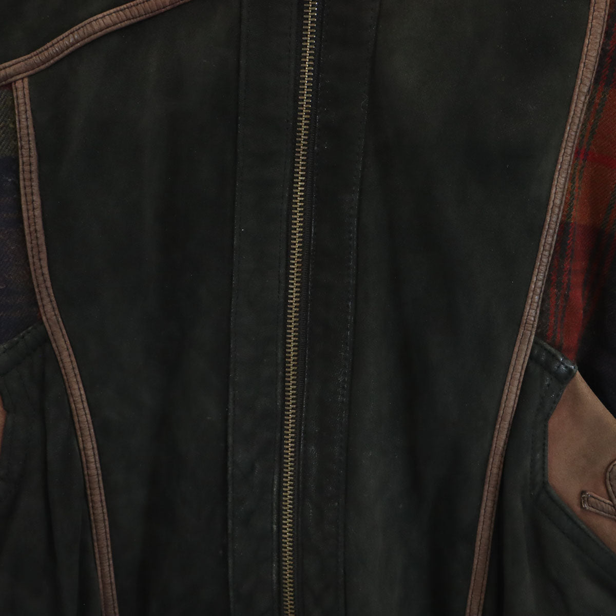 ADLER アドラー 90s 00s オールド レザージャケット M モスグリーン 中綿 メンズ