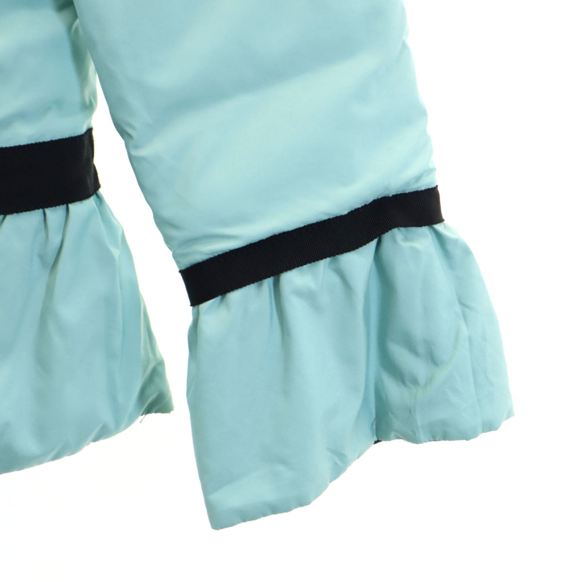 LANVIN en Bleu ランバンオンブルー ノーカラー ダウンジャケット 38 ブラック リバーシブル レディース