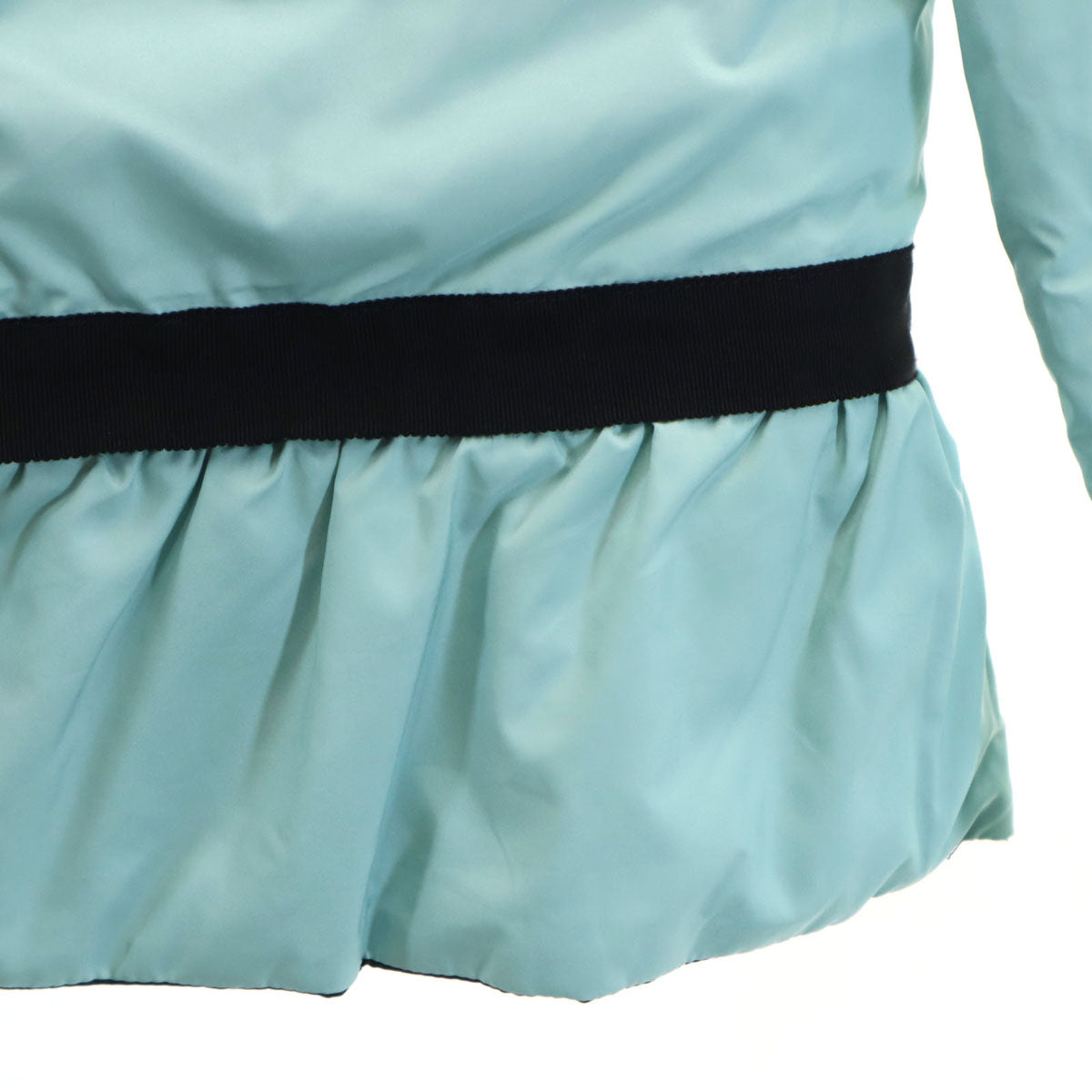 LANVIN en Bleu ランバンオンブルー ノーカラー ダウンジャケット 38 ブラック リバーシブル レディース