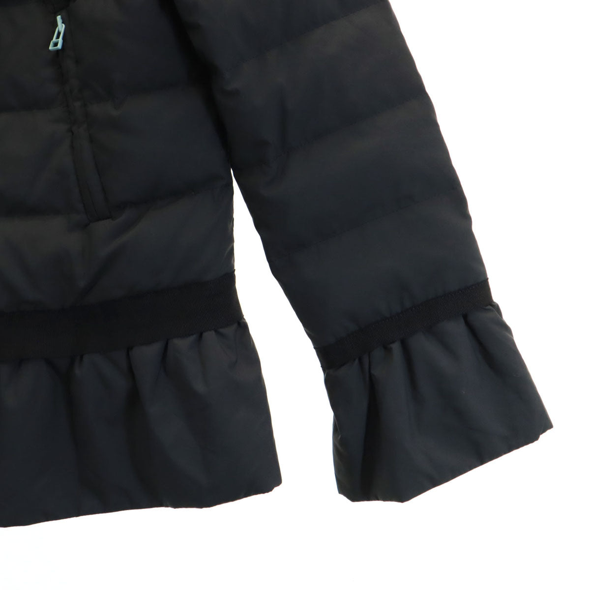 LANVIN en Bleu ランバンオンブルー ノーカラー ダウンジャケット 38 ブラック リバーシブル レディース