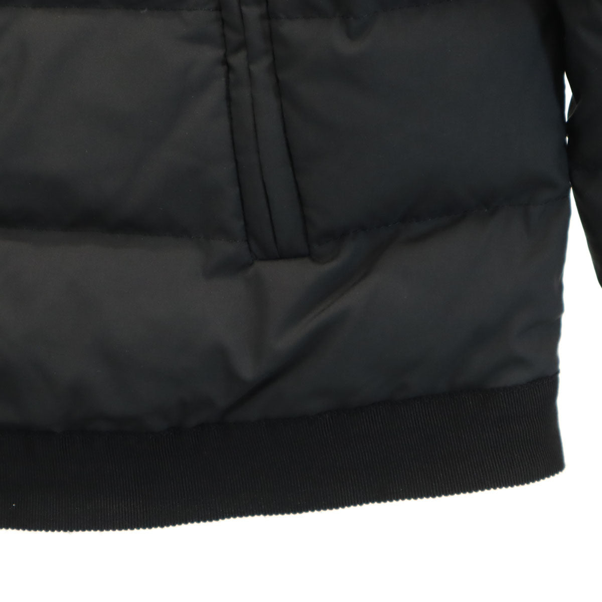 LANVIN en Bleu ランバンオンブルー ノーカラー ダウンジャケット 38 ブラック リバーシブル レディース