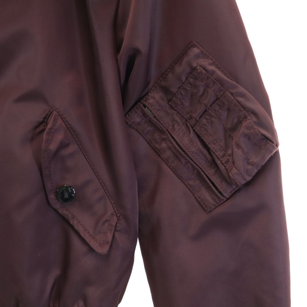 COACH コーチ ファー付き ナイロンジャケット 4 ワインレッド MA-1 ボンバージャケット レディース