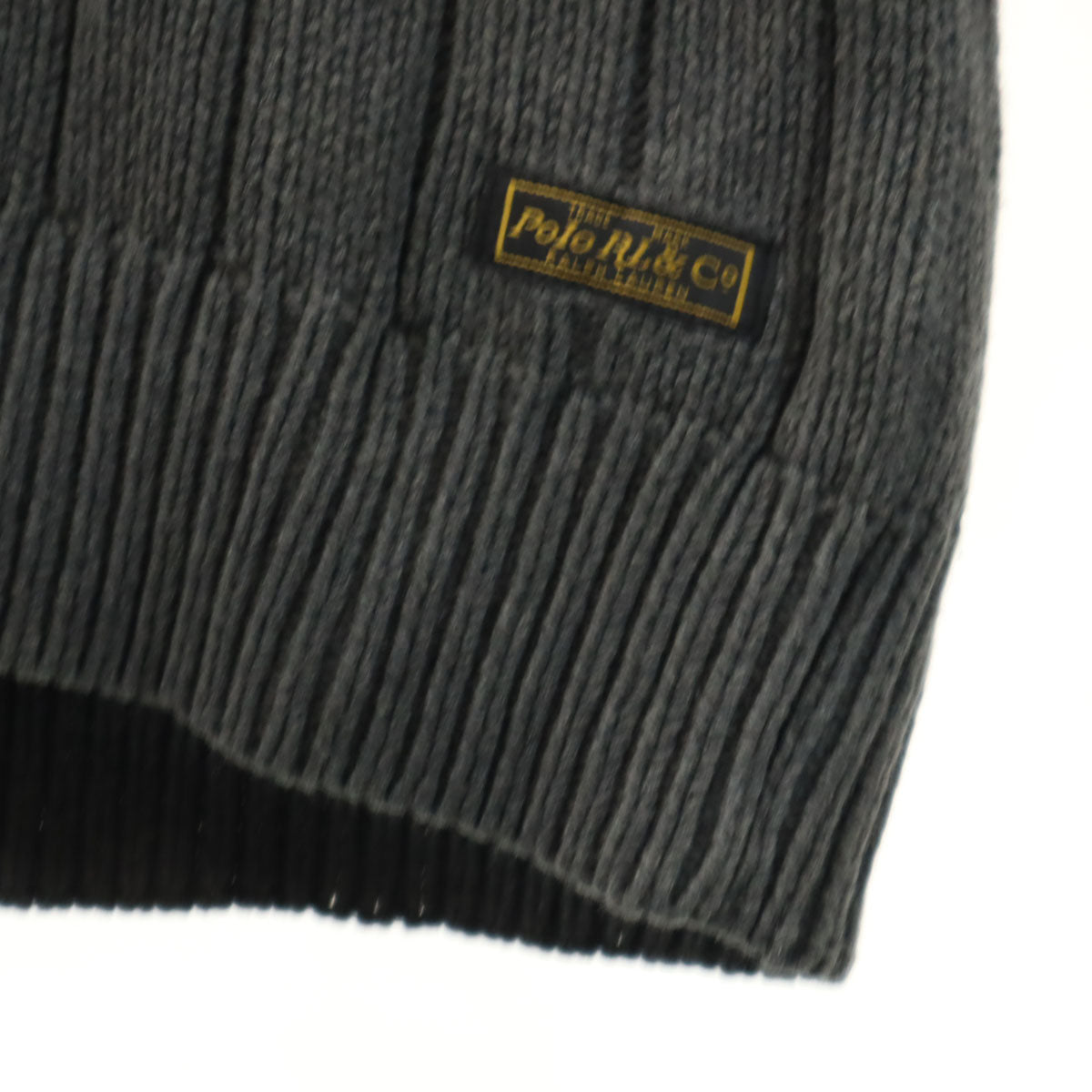 Polo by Ralph Lauren ポロバイラルフローレン 長袖 Vネック ニット M チャコールグレー セーター エルボーパッチ付き メンズ