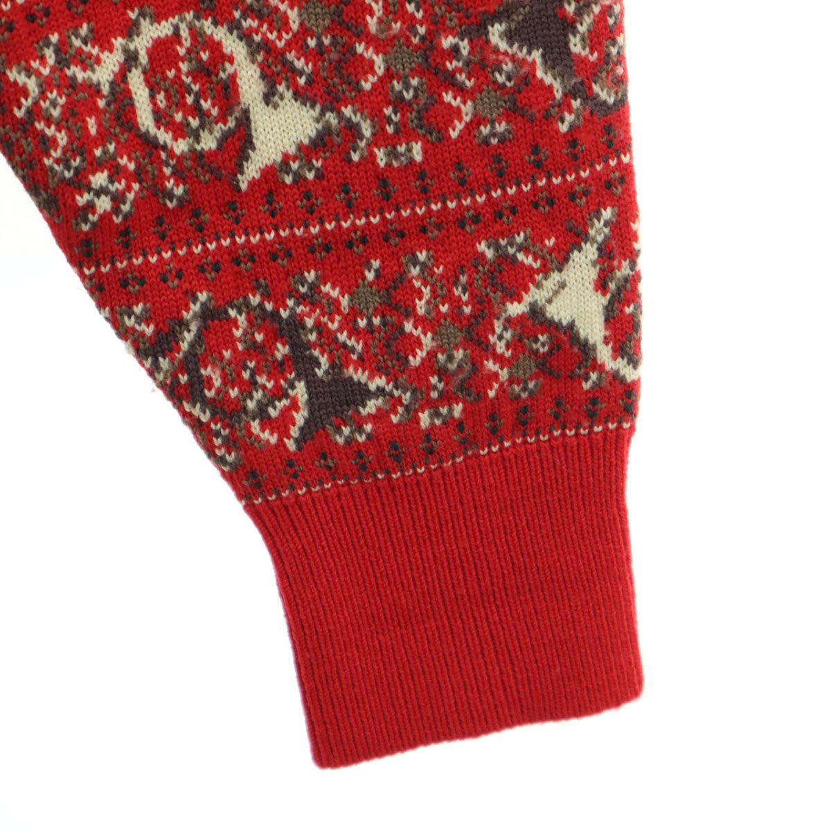 Christian Dior SPORTS クリスチャンディオール スポーツ 90s ウール オールド 総柄 長袖 セーター M レッド ニット メンズ