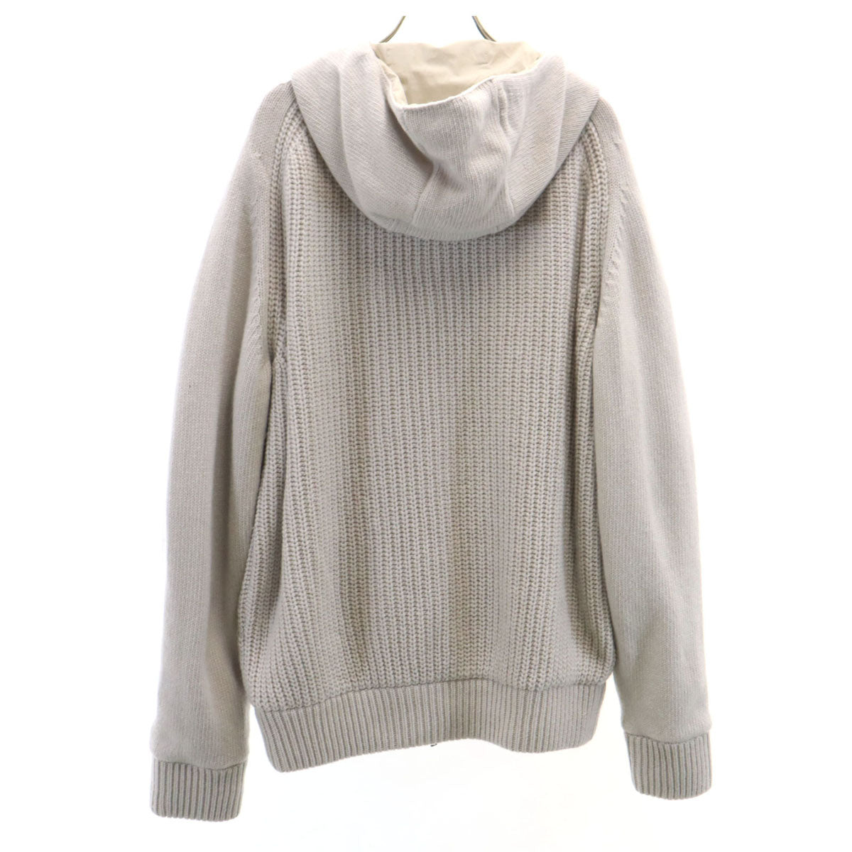 Herno ヘルノ ウール 長袖 リバーシブル ニット ジップパーカー 50 グレー メンズ