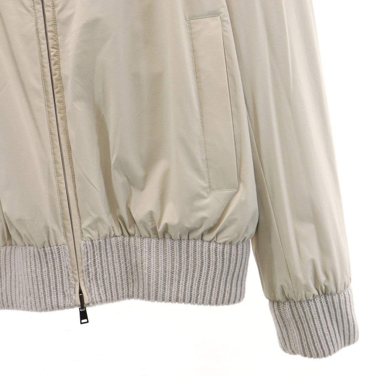 Herno ヘルノ ウール 長袖 リバーシブル ニット ジップパーカー 50 グレー メンズ