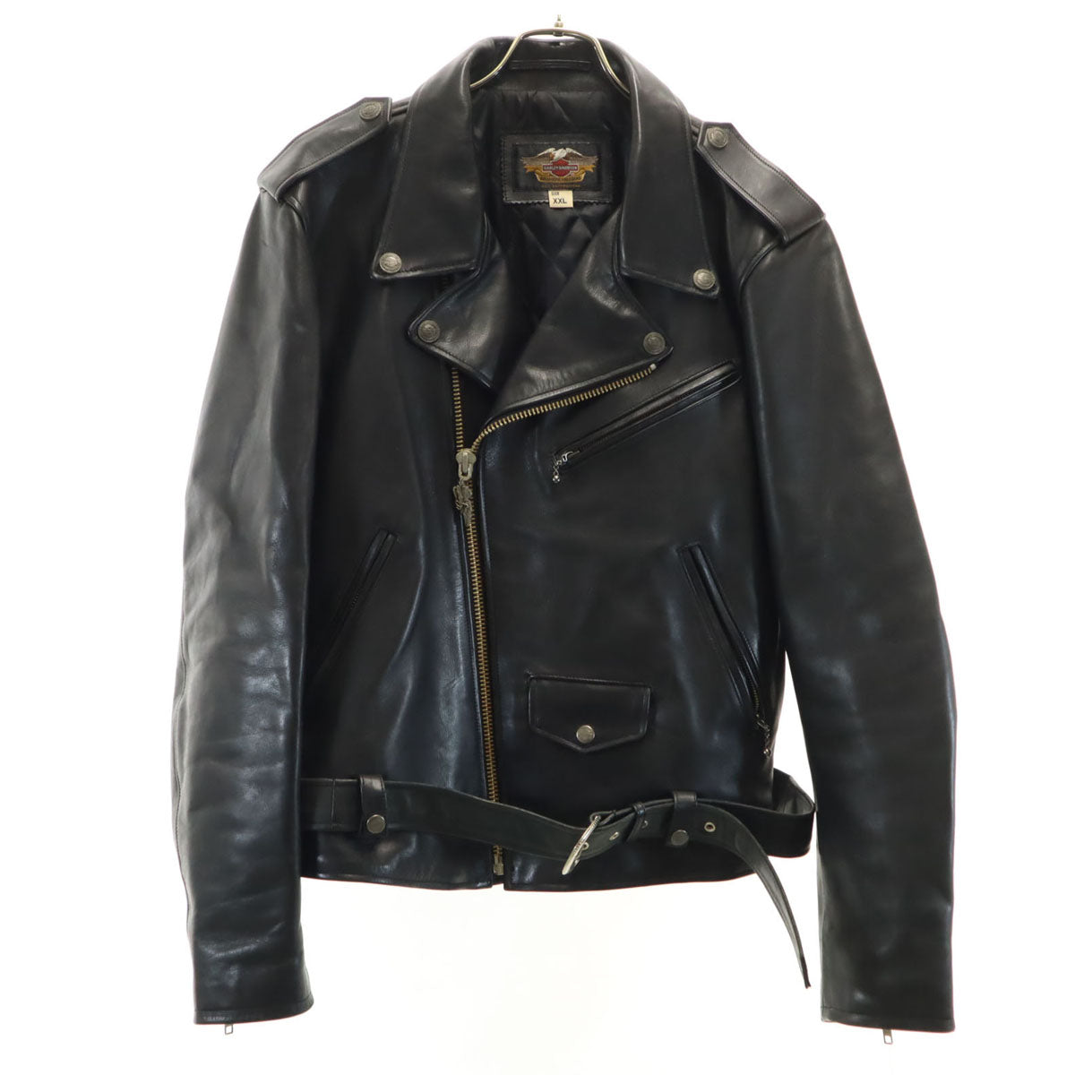 HARLEY DAVIDSON ハーレーダビッドソン 90s オールド レザー ダブルライダースジャケット XXL ブラック ビックサイズ メンズ