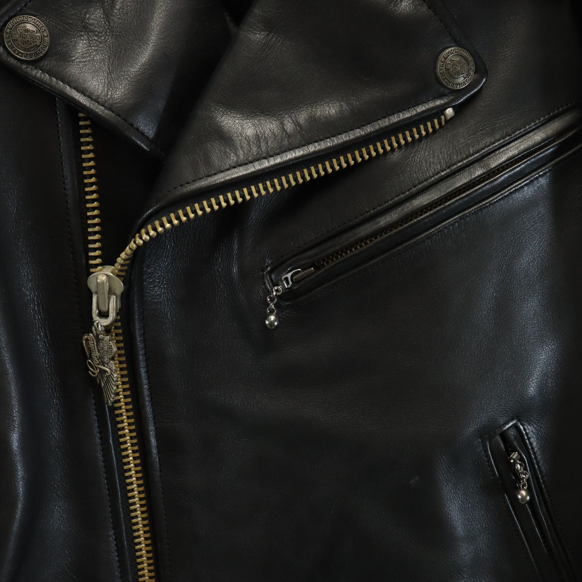 HARLEY DAVIDSON ハーレーダビッドソン 90s オールド レザー ダブルライダースジャケット XXL ブラック ビックサイズ メンズ