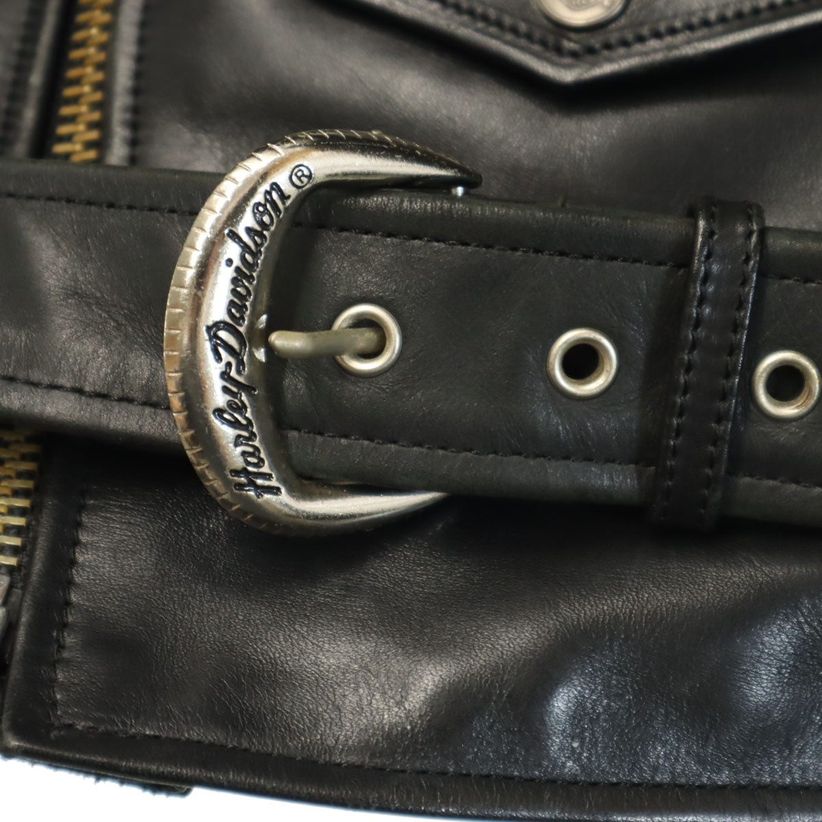 HARLEY DAVIDSON ハーレーダビッドソン 90s オールド レザー ダブルライダースジャケット XXL ブラック ビックサイズ メンズ